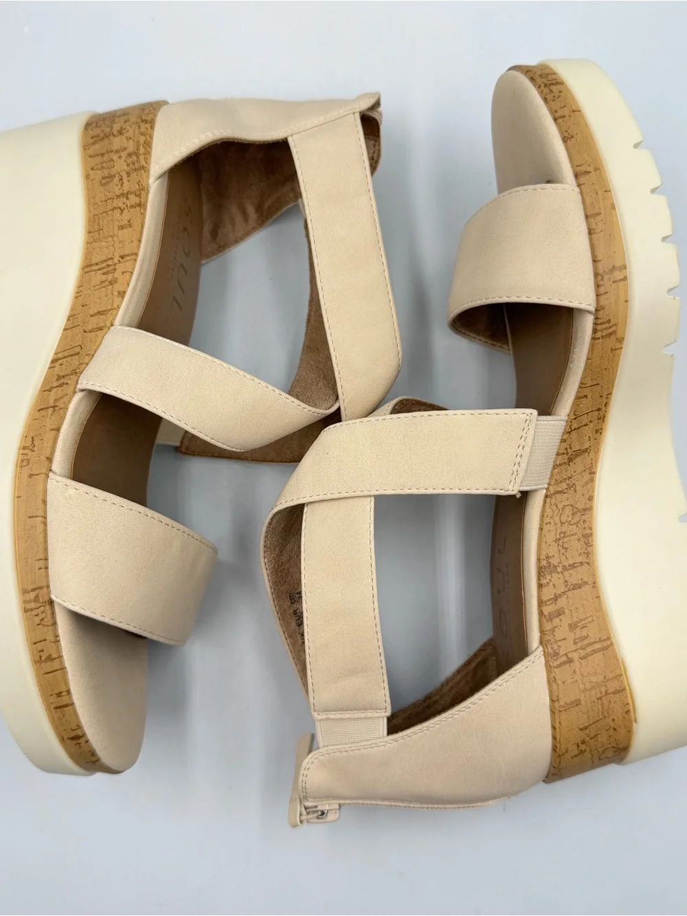 Soul Naturalizer Goodtimes Wedge Criss Cross Straps Womens 7.5W Back Zip
